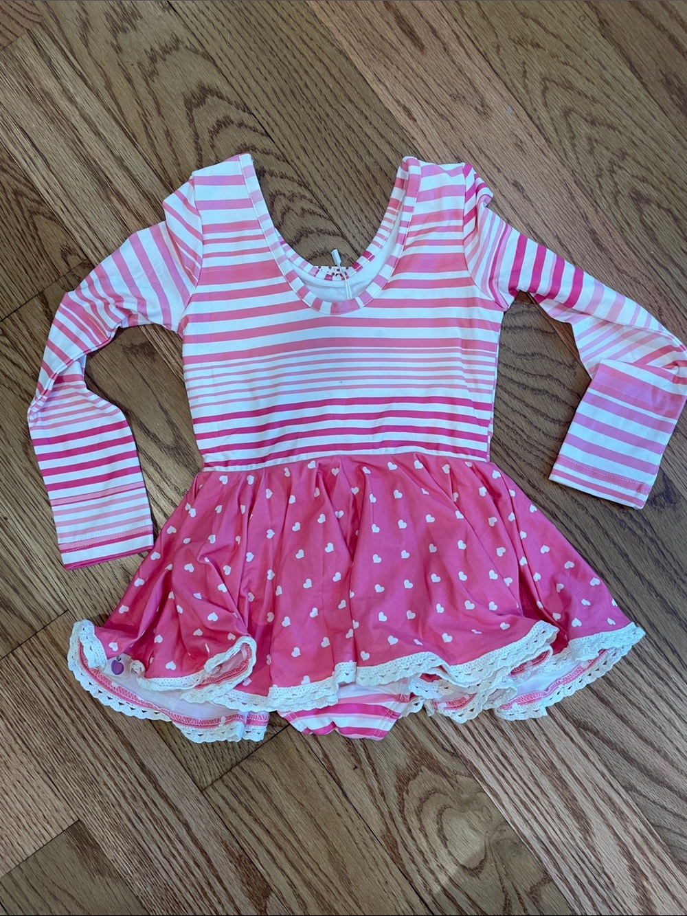cheeky plum Pink & White Striped Heart Tutu Dress - Picture 2 of 4